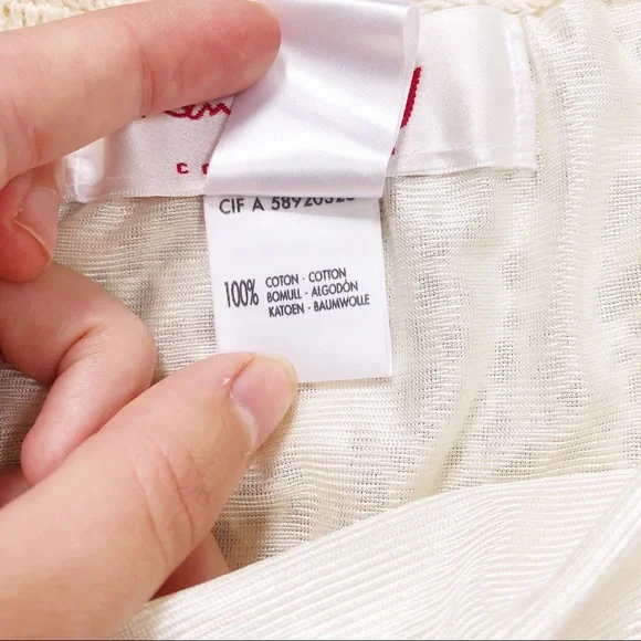 SOLD Rene Derhy • vintage crocheted skirt lace knit drawstring waist midi cream - Picture 8 of 14